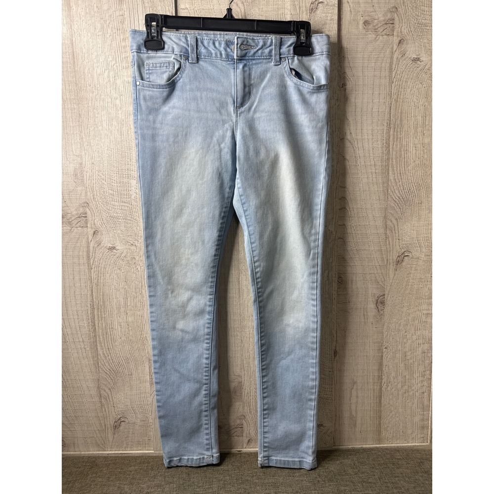 Girls Skinny Jeans Bundle Wonder Nation Size 12 Light Wash Lace Detail 2 Pairs - Picture 2 of 12